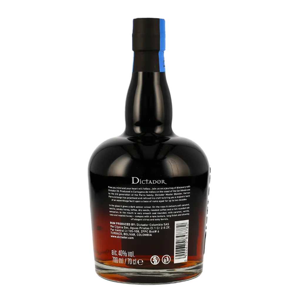 Dictador Rum 20 Rückseite.webp