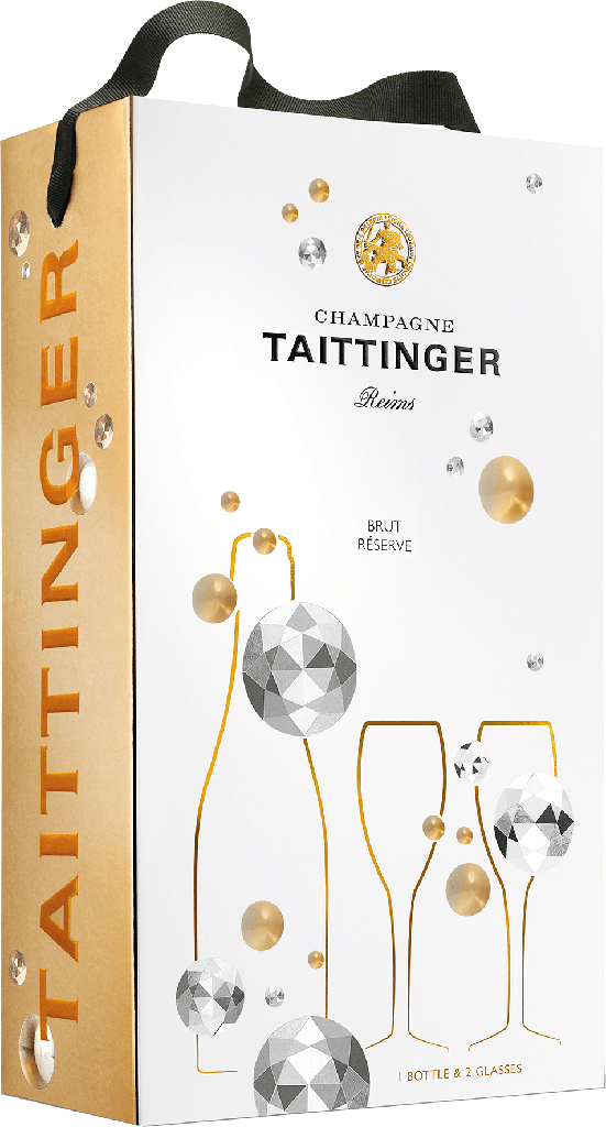 [2643] Taittinger Brut Prestige in Diamond GP                                   0,75 l Ink. 2 Gläser 12%