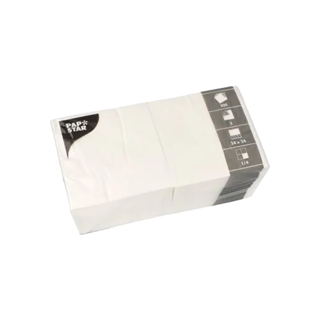 Servietten, weiss 3-lagig 1/4-Falz 200