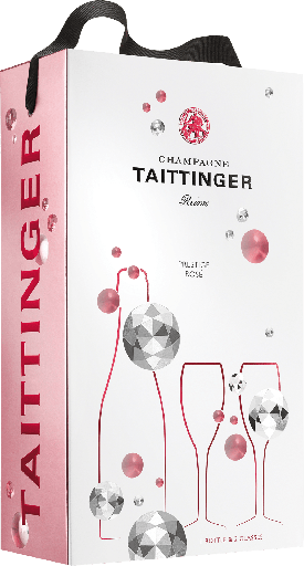 [2642] Taittinger Brut Prestige Rosé in Diamond GP-0,75 l Ink. 2 Gläser 12% 